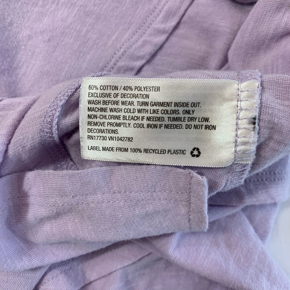 Purple short sleeve T-shirt shooting stars ruffle on back size 10/12 - Picture 6 of 7